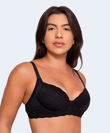 Sutiã De Microfibra Base Redutor Renda Decote E Base - NAYANE LINGERIE