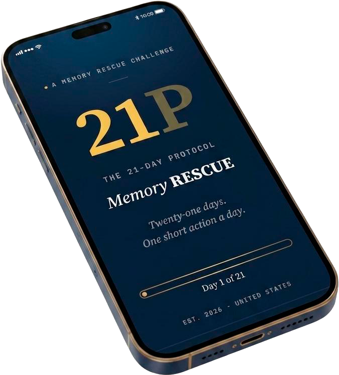 The 21-Day Memory Protocol App — daily lesson view