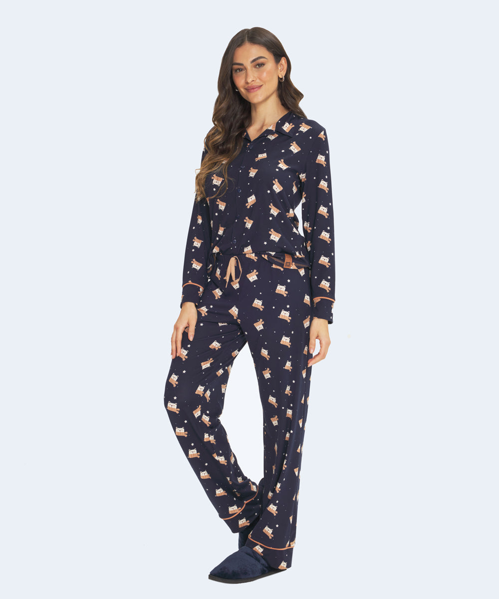 Pijama Peach Touch Americano Urso - DANKA