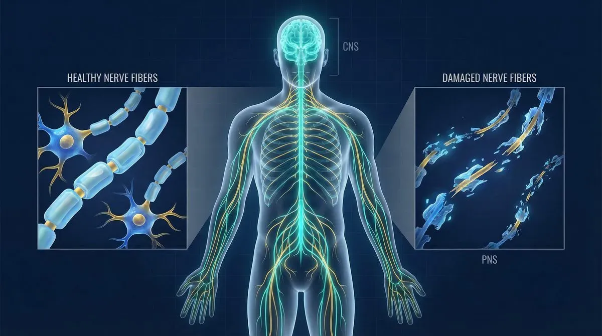 Illustration of brain neural pathways showing healthy connections