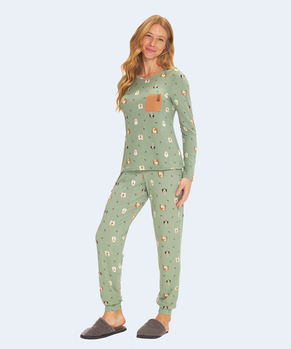 Pijama Peach Touch Fechado Estampado - DANKA