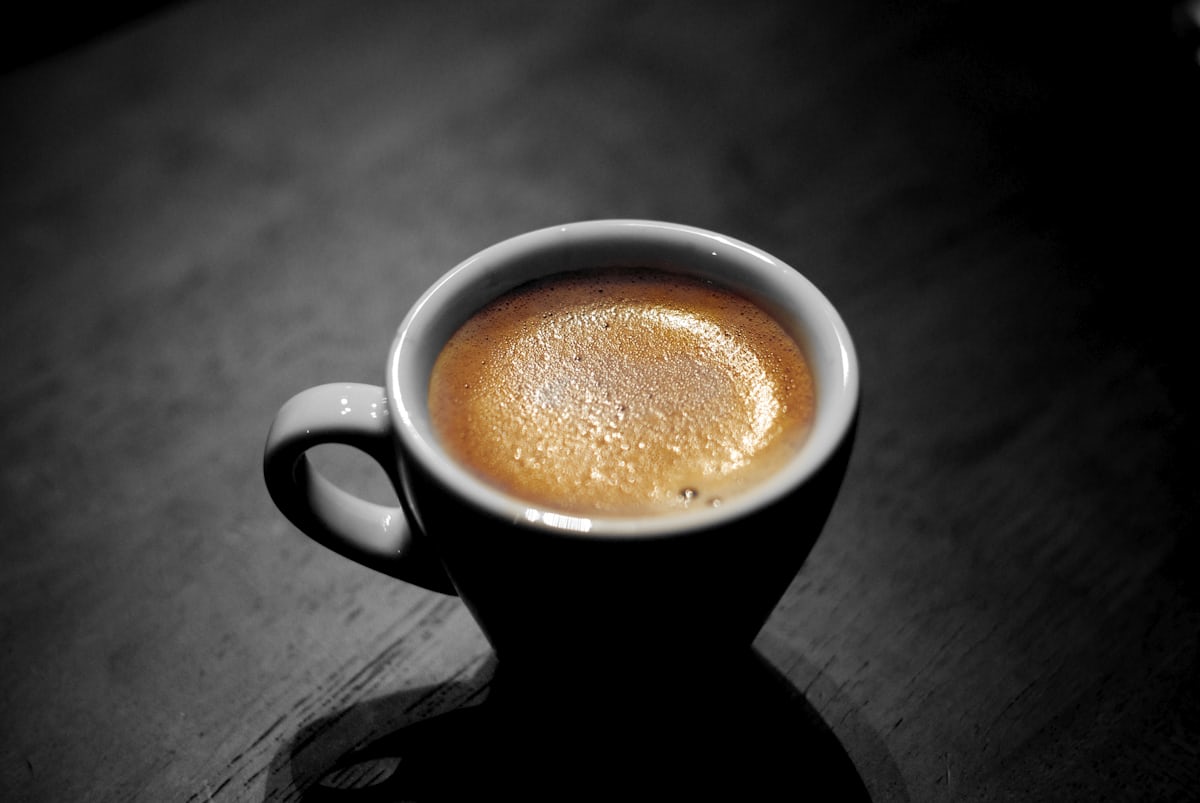 Slow pour-over coffee brewing with fresh hot water