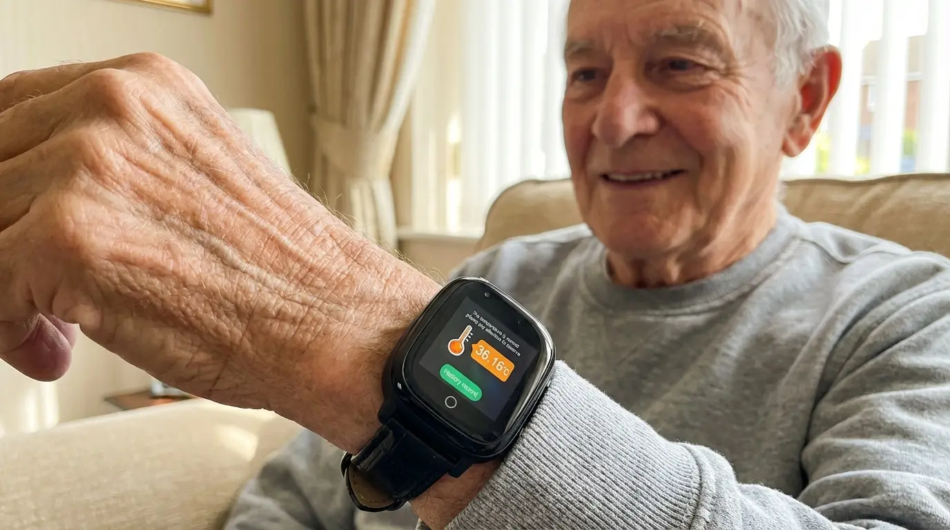 Elderly man at home, conveying isolation and worry