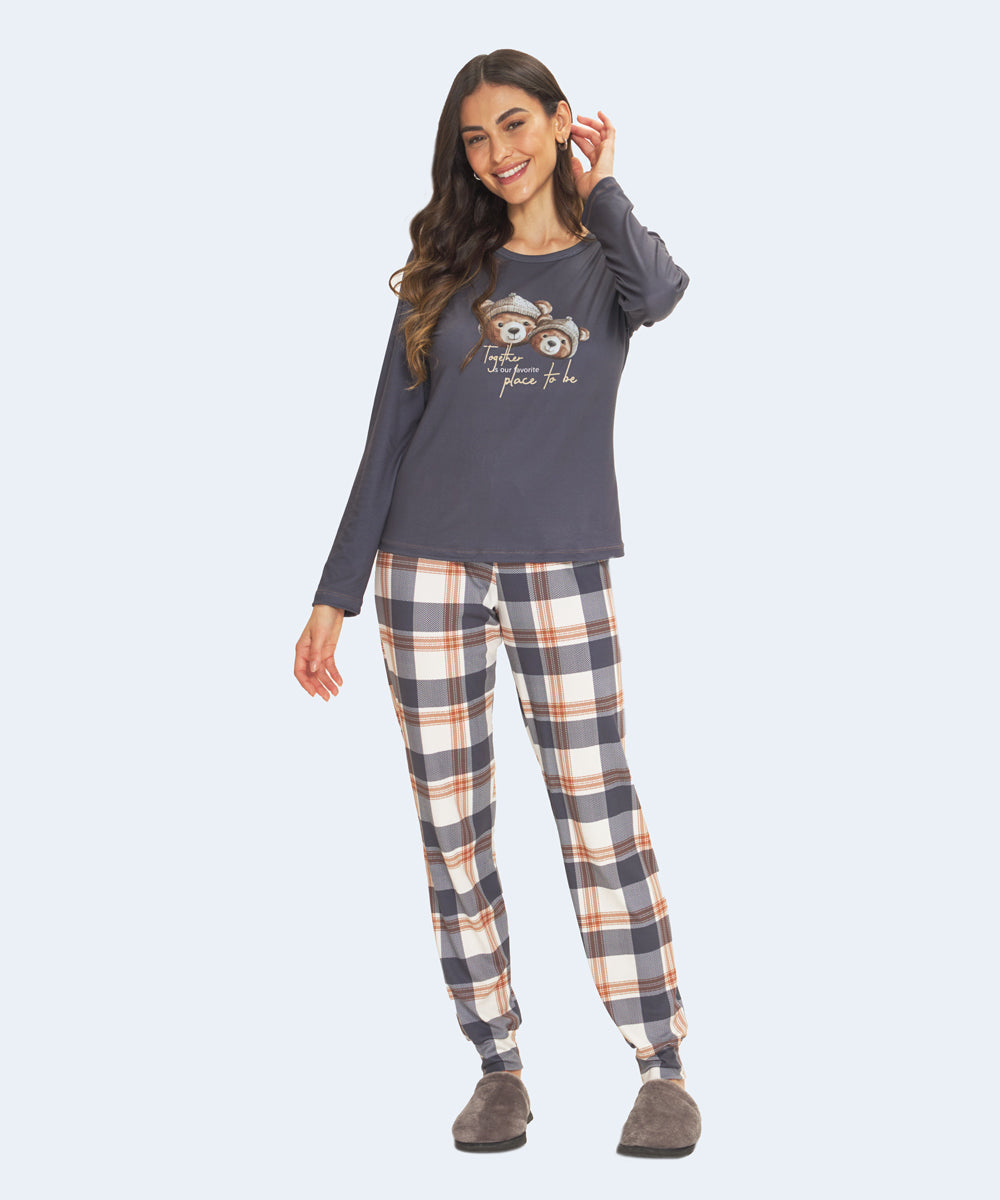 Pijama Peach Touch peluciado Fechado - DANKA
